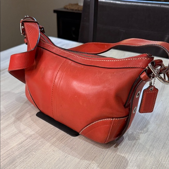 Coach SoHo Coral Red Leather Shoulder Bag